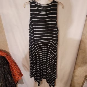 Torrid Black with White Stripes Sleeveless Dress